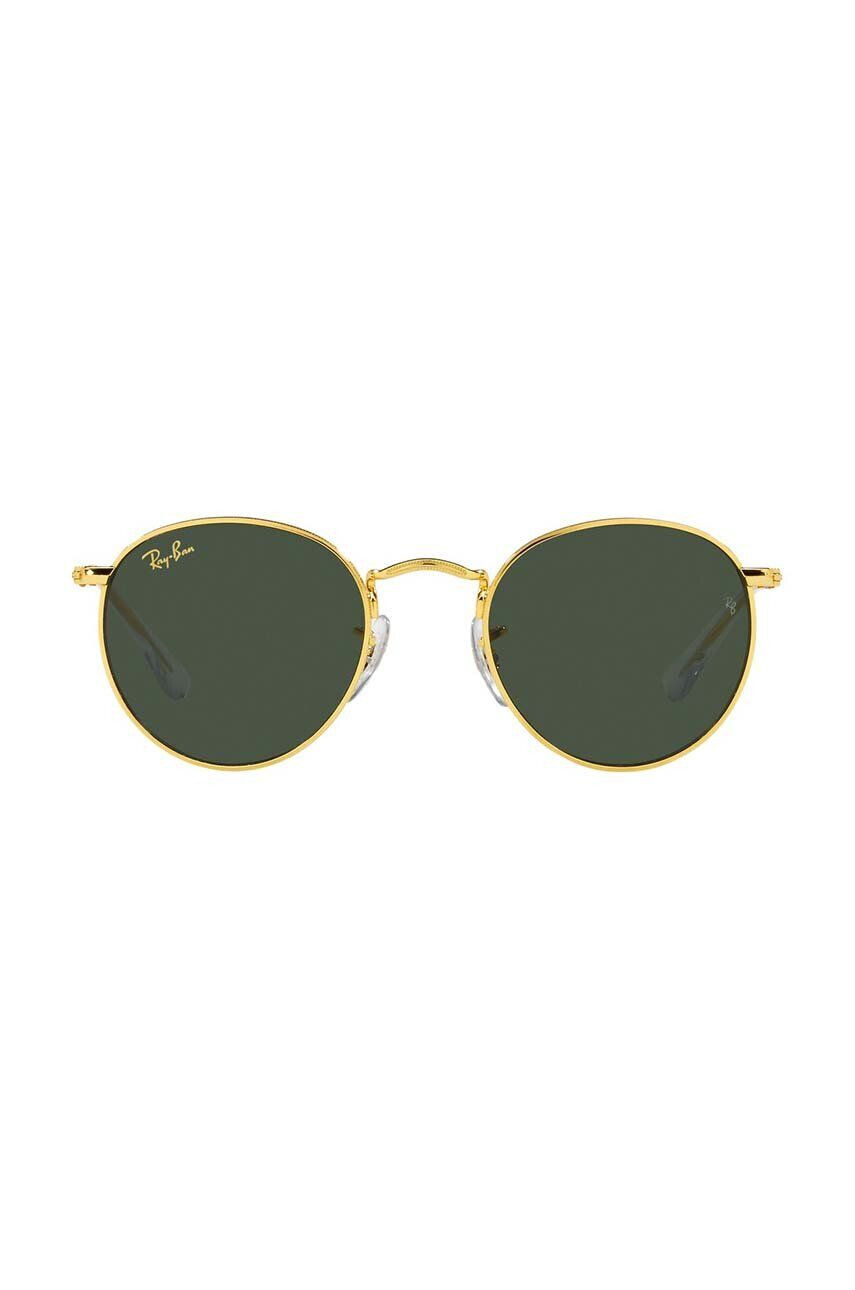 Ray-Ban Dětské sluneční brýle Round Kids zelená barva 0RJ9547S - Pepit.cz