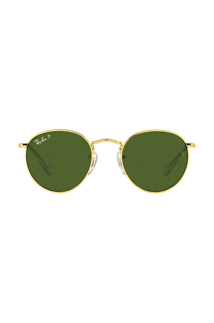 Ray-Ban Dětské sluneční brýle Round Kids zelená barva 0RJ9547S-Polarized - Pepit.cz