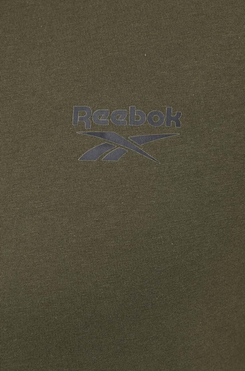 Reebok Bavlněné tričko zelená barva - Pepit.cz