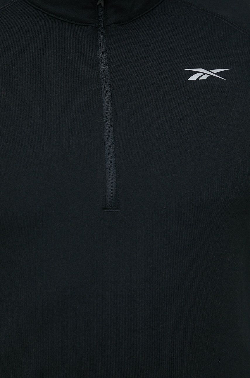 Reebok Běžecké triko s dlouhým rukávem Quarter-zip černá barva - Pepit.cz