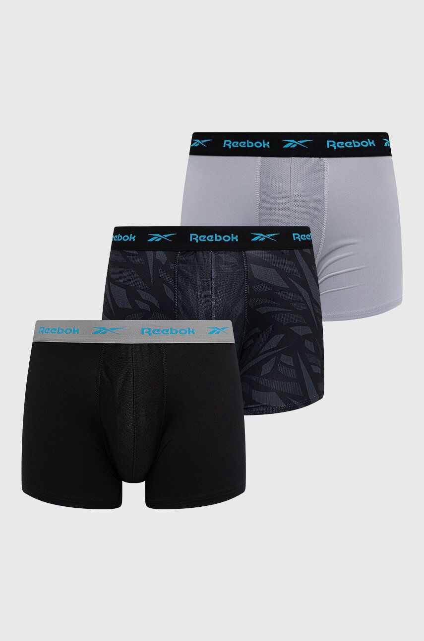 Reebok Boxerky (3-pak) pánské černá barva - Pepit.cz