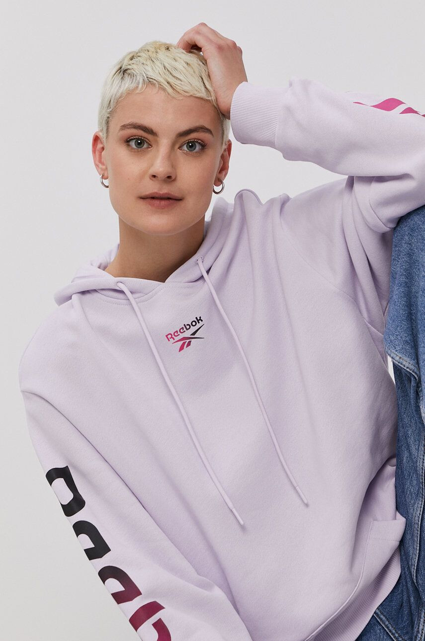 Reebok Classic Bavlněná mikina dámská zelená barva hladká - Pepit.cz