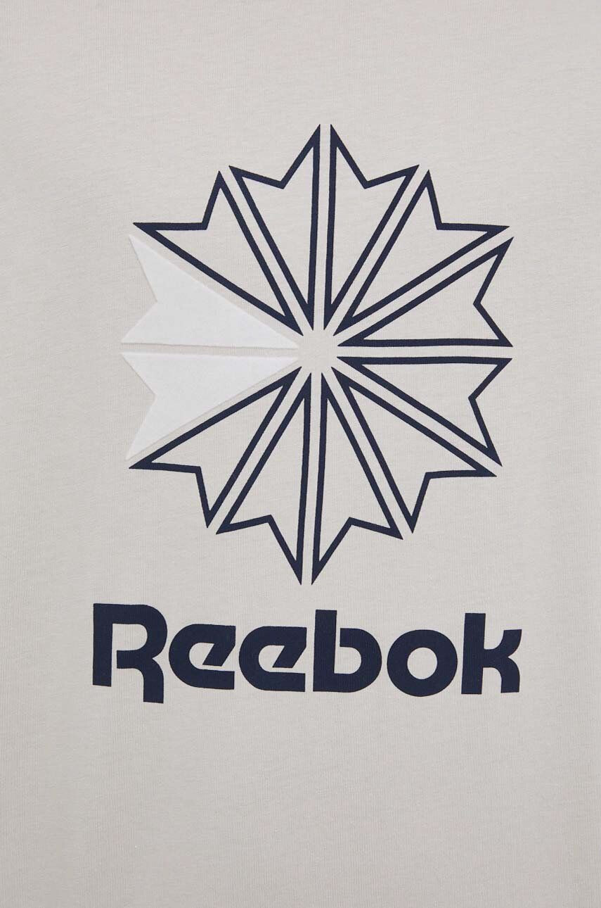 Reebok Classic Bavlněné tričko HD4016 šedá barva s potiskem - Pepit.cz