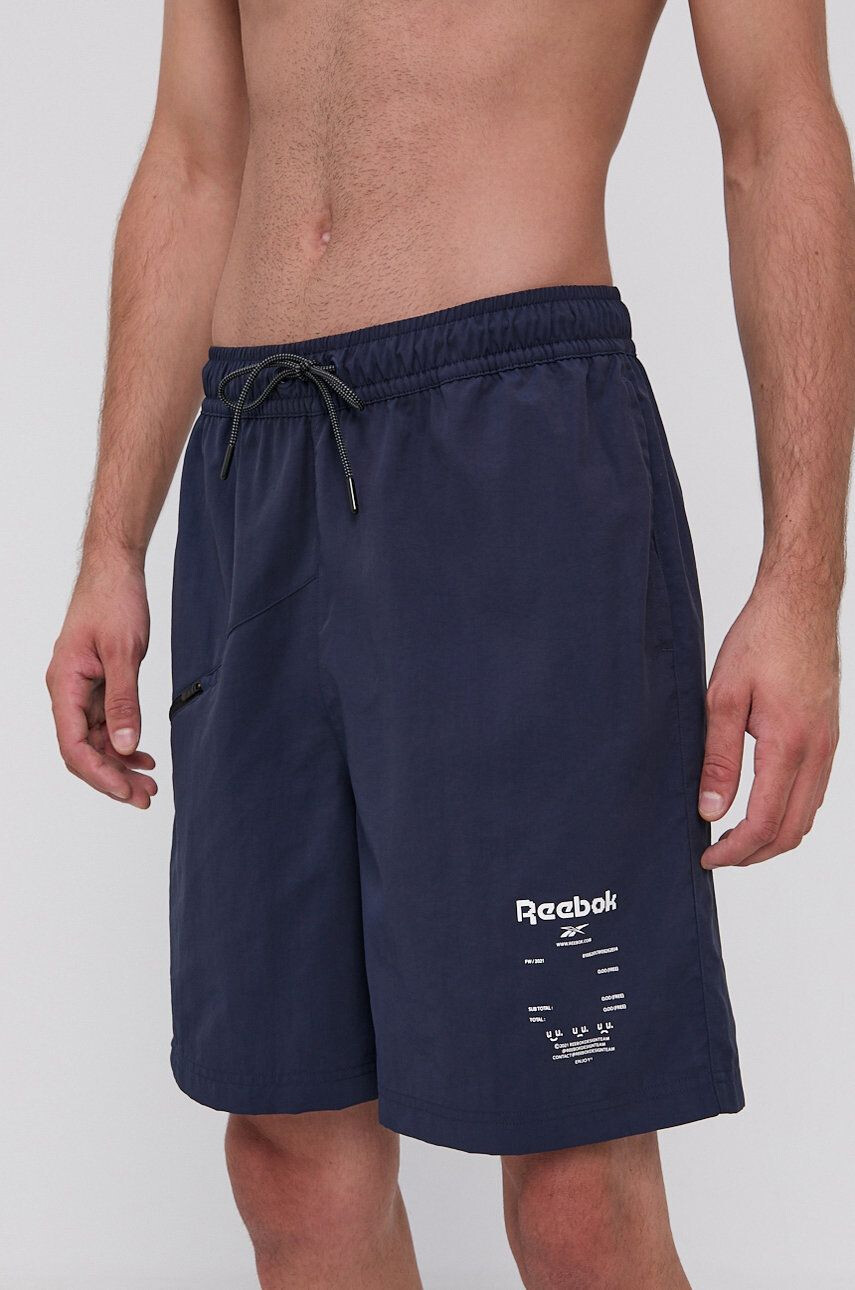 Reebok Tréninkové šortky H51833 dámské černá barva hladké high waist - Pepit.cz