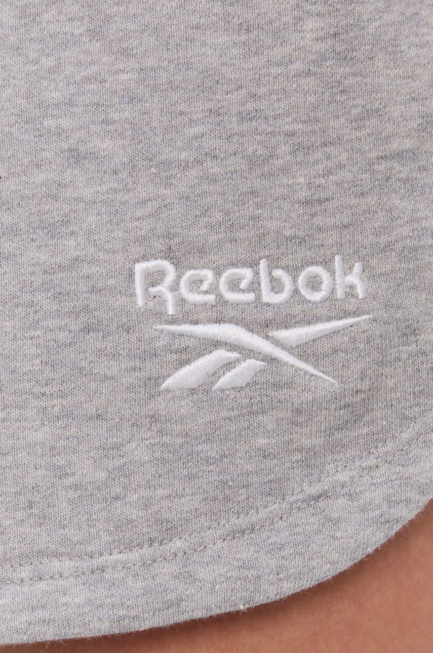 Reebok Kraťasy GR9412 dámské šedá barva hladké medium waist - Pepit.cz