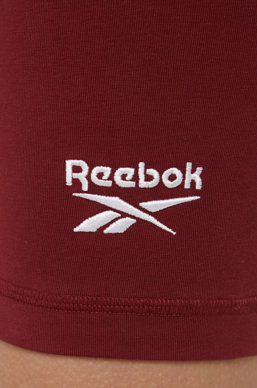 Reebok Kraťasy HI5560 dámské vínová barva hladké high waist - Pepit.cz