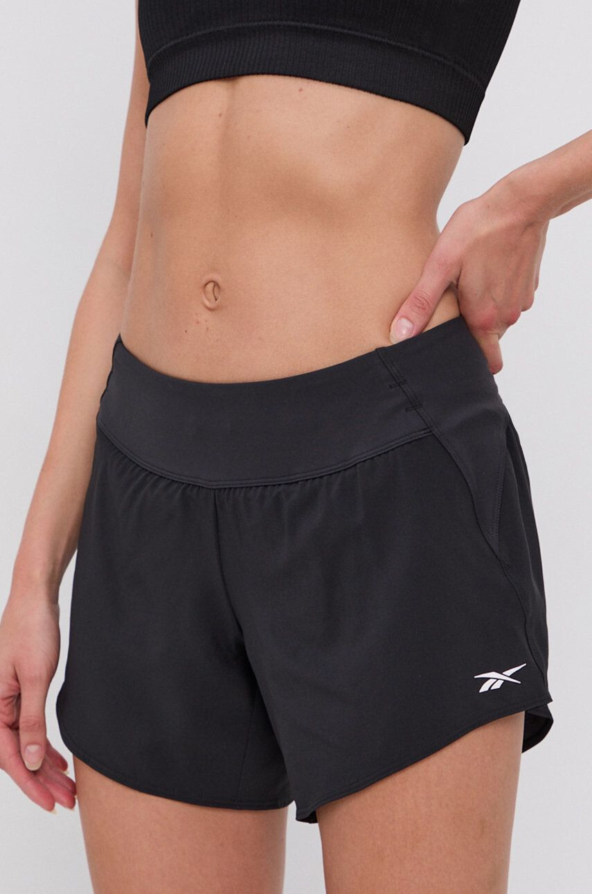 Reebok Kraťasy GT3171 dámské černá barva hladké medium waist - Pepit.cz