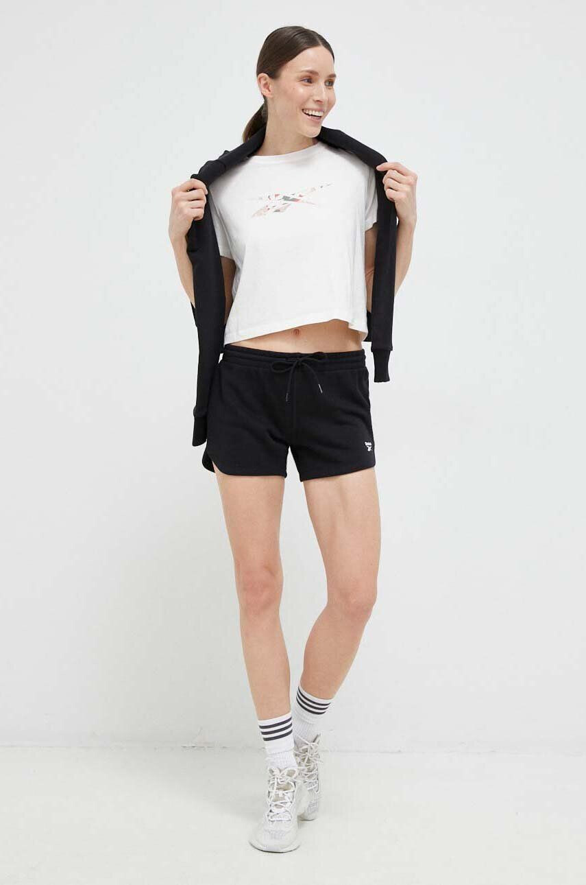 Reebok Kraťasy dámské černá barva hladké high waist - Pepit.cz