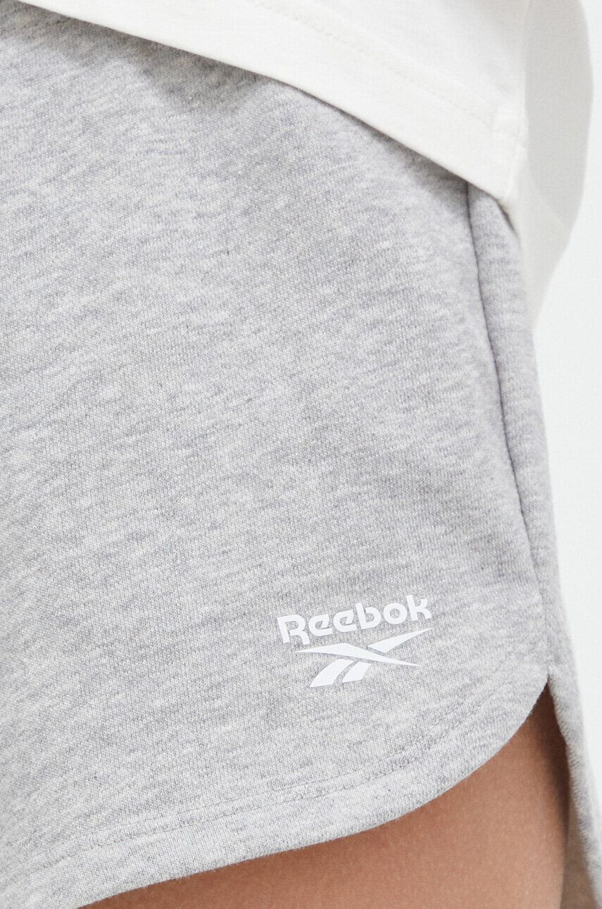 Reebok Kraťasy dámské šedá barva melanžové medium waist - Pepit.cz