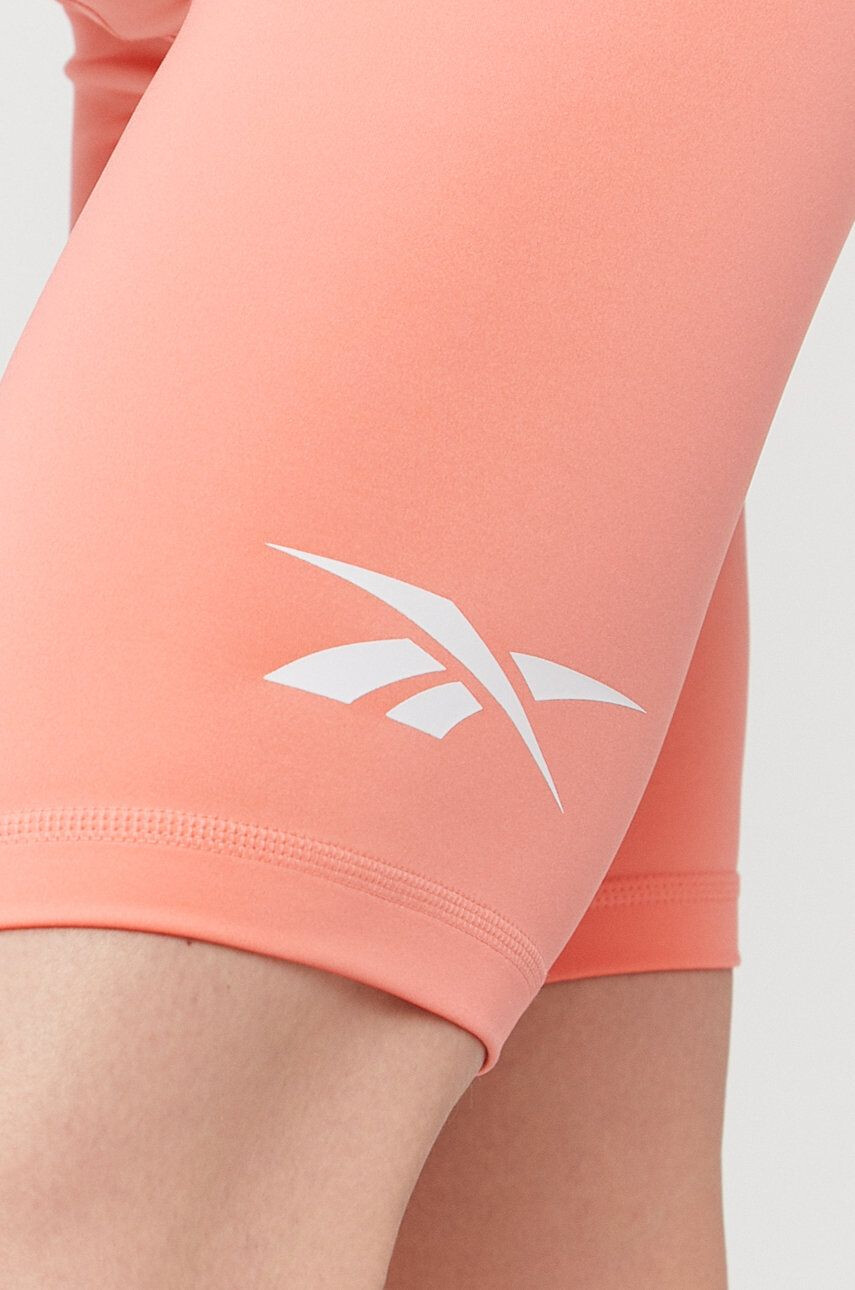 Reebok Kraťasy GP1300 dámské oranžová barva hladké high waist - Pepit.cz