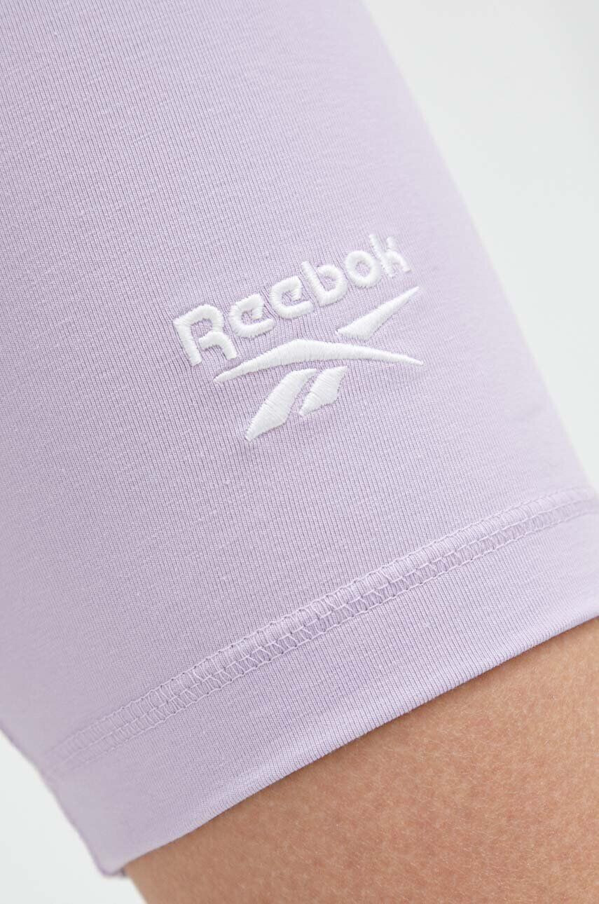 Reebok Kraťasy Identity dámské fialová barva hladké high waist - Pepit.cz