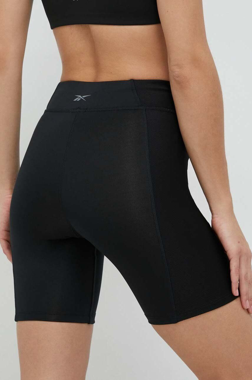 Reebok Šortky na jógu černá barva high waist - Pepit.cz