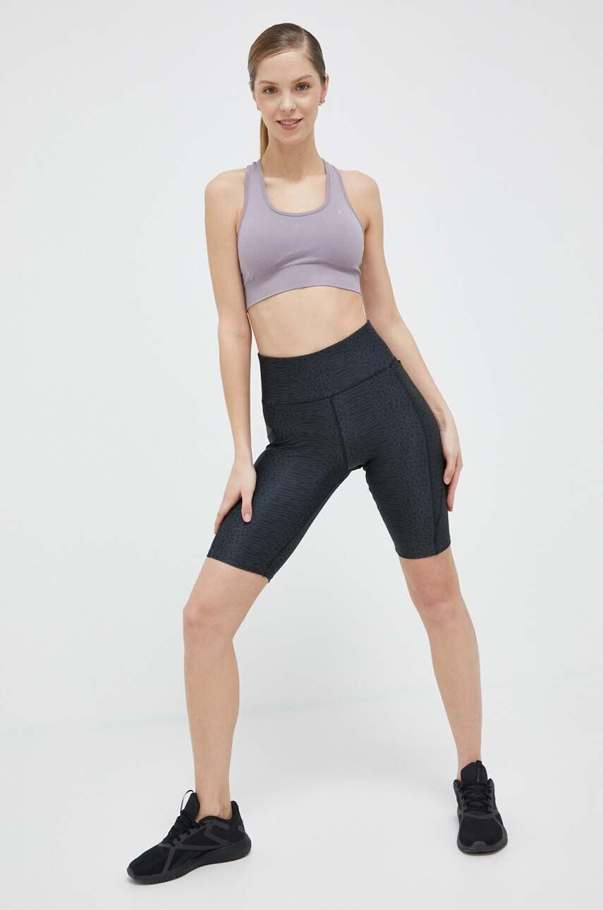 Reebok Tréninkové šortky Lux Bold černá barva vzorované high waist - Pepit.cz