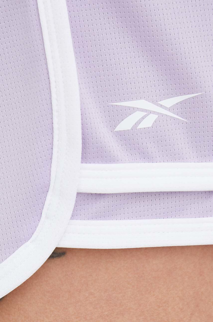 Reebok Tréninkové šortky Workout Ready dámské fialová barva s aplikací high waist - Pepit.cz