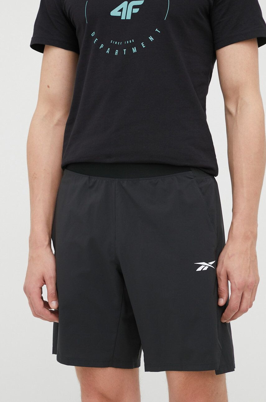 Reebok Tréninkové šortky Workout Ready H46644 pánské černá barva - Pepit.cz