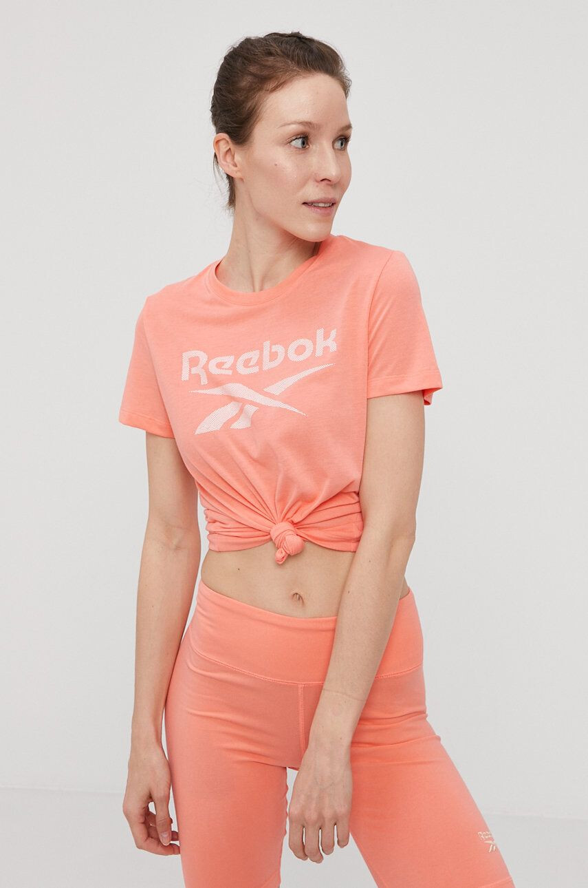 Reebok Tričko šedá barva s potiskem - Pepit.cz