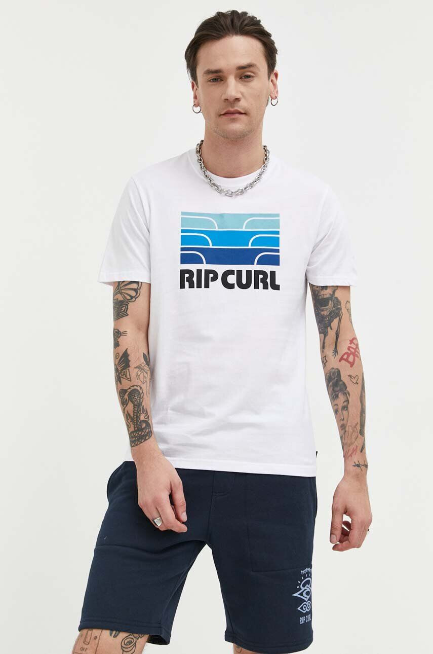 Rip Curl Bavlněné tričko béžová barva - Pepit.cz