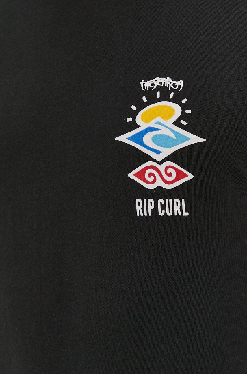 Rip Curl Tričko pánské černá barva s potiskem - Pepit.cz