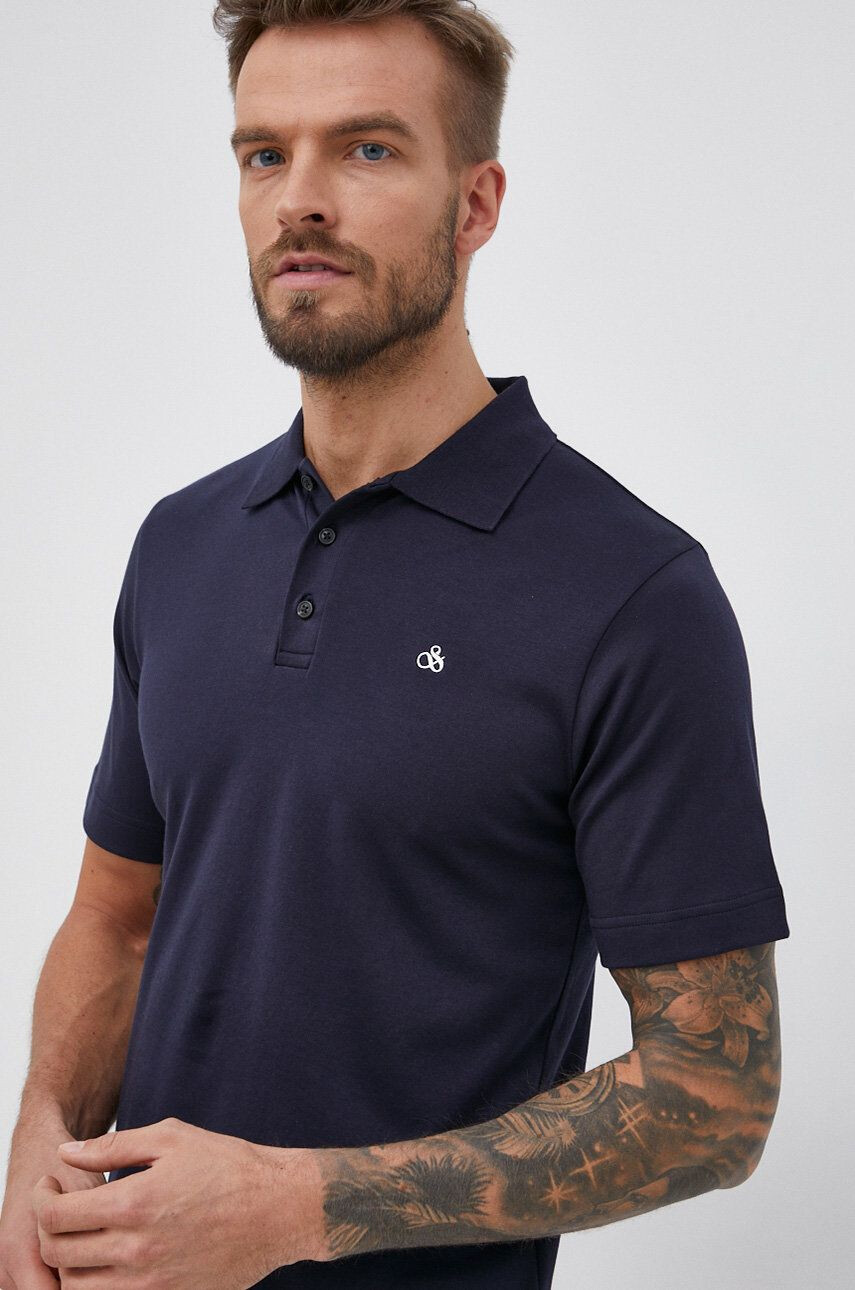 Scotch & Soda Bavlněné polo tričko tmavomodrá barva hladké - Pepit.cz