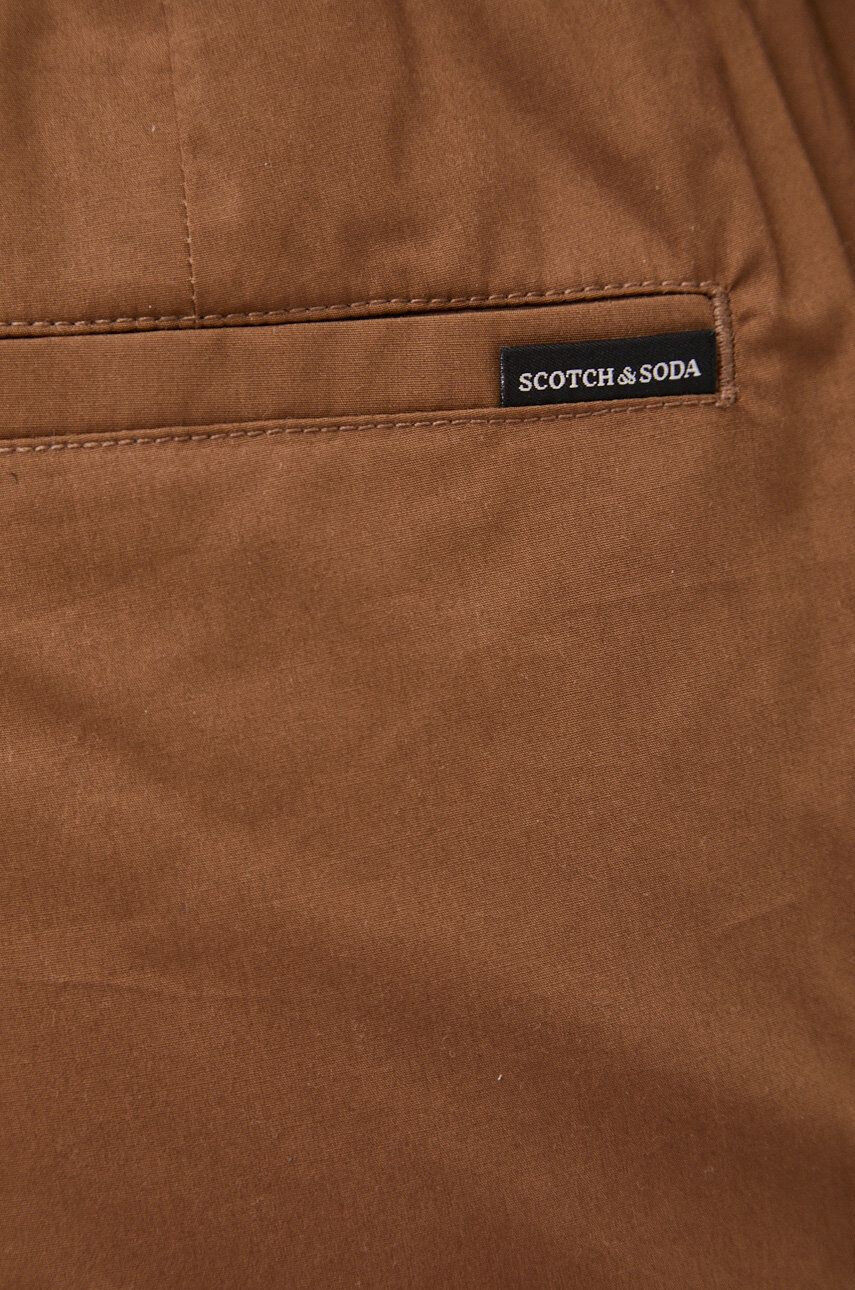 Scotch & Soda Kalhoty pánské hnědá barva jednoduché - Pepit.cz