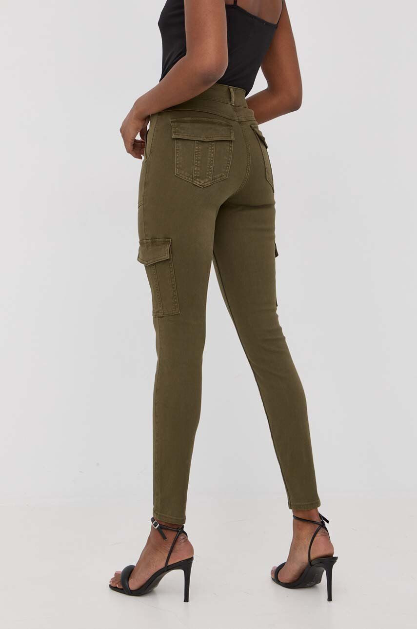 Spanx Tvarované kalhoty Stretch Twill Ankle Cargo zelená barva high waist - Pepit.cz