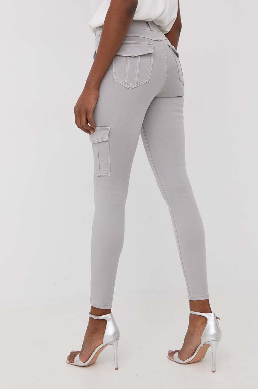 Spanx Tvarované kalhoty Stretch Twill Ankle Cargo šedá barva high waist - Pepit.cz