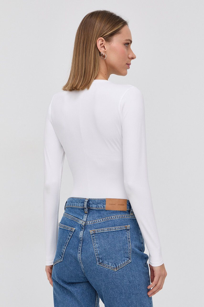 Spanx Funkční prádlo SLEEVE V-NECK BODYSUIT bílá barva hladké - Pepit.cz