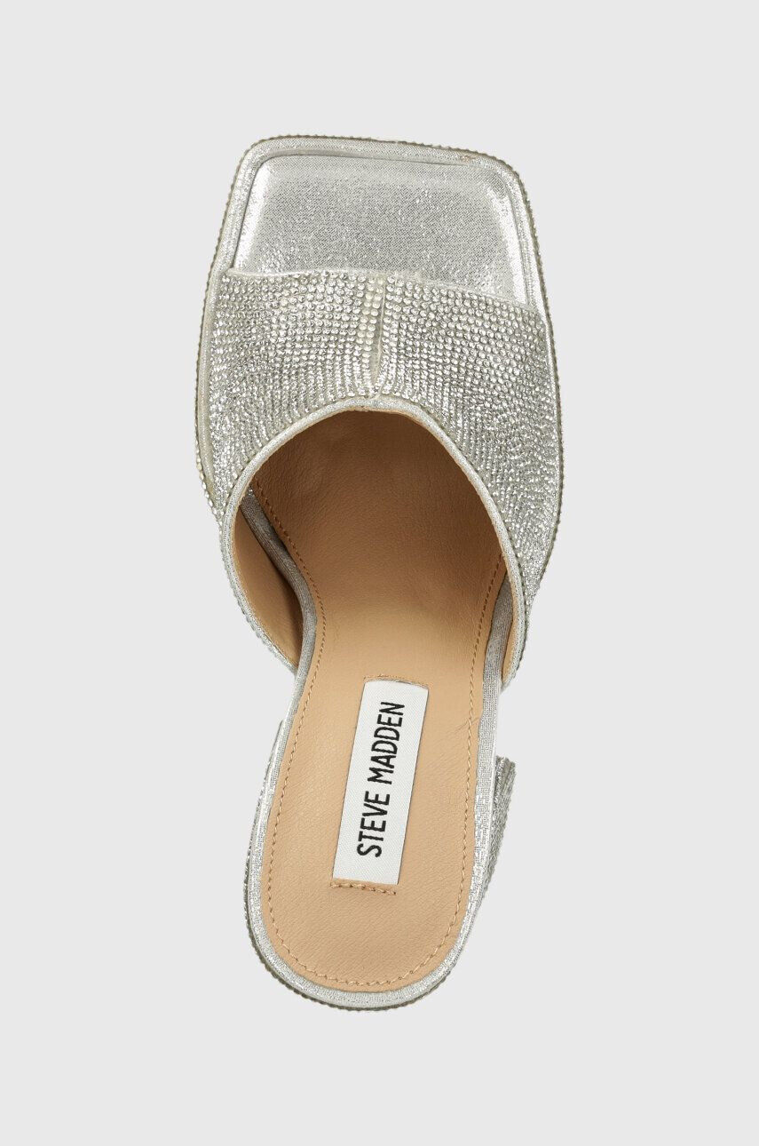 Steve Madden Pantofle Trixie-R dámské stříbrná barva na podpatku SM11002263 - Pepit.cz