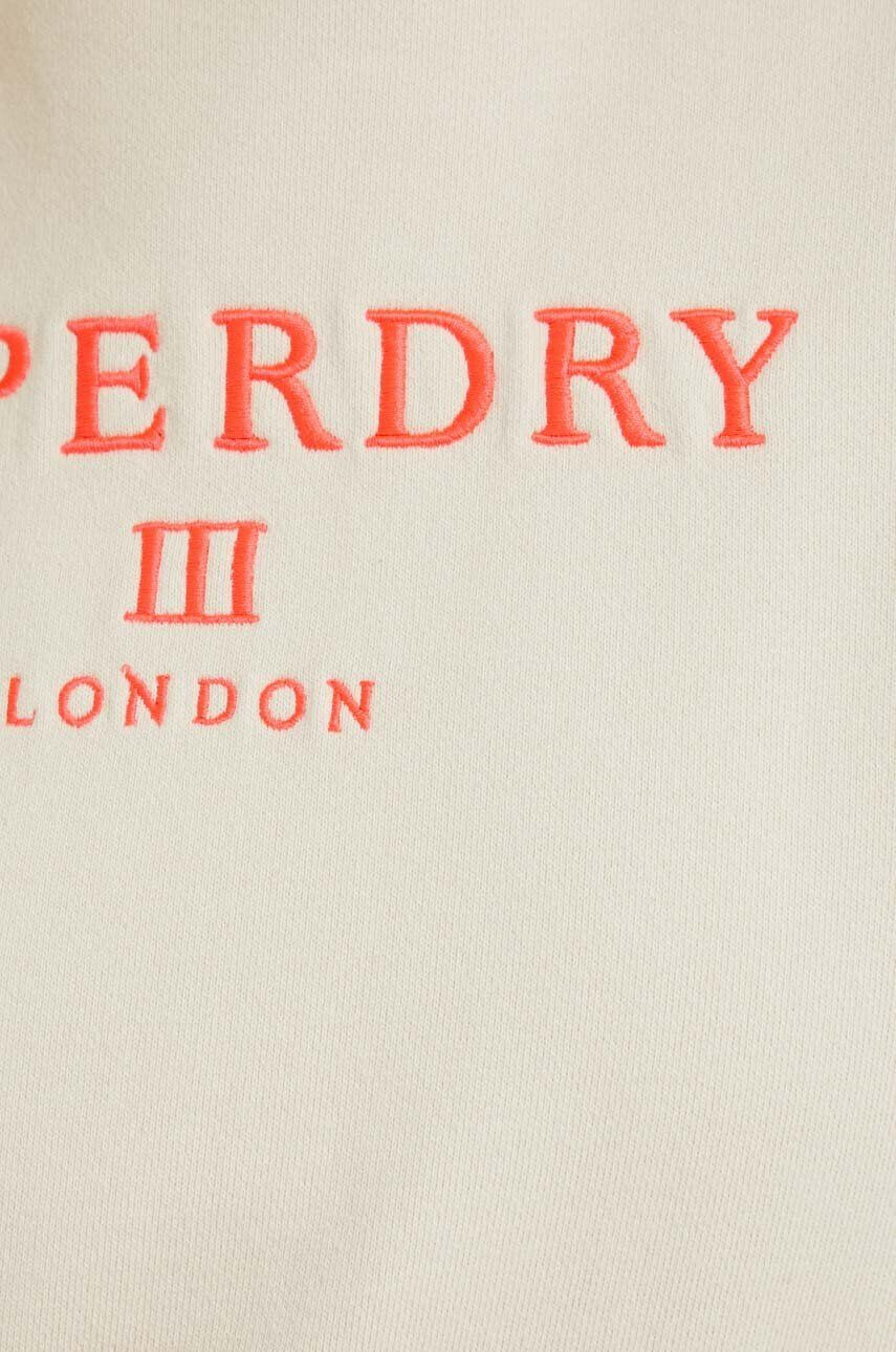 Superdry Bavlněná mikina dámská béžová barva s aplikací - Pepit.cz