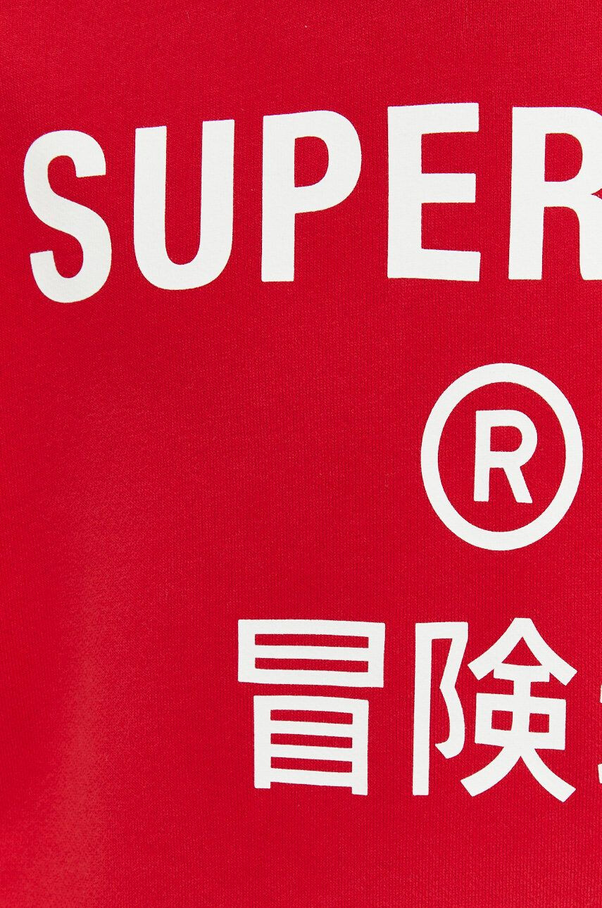 Superdry Bavlněná mikina pánská červená barva s potiskem - Pepit.cz