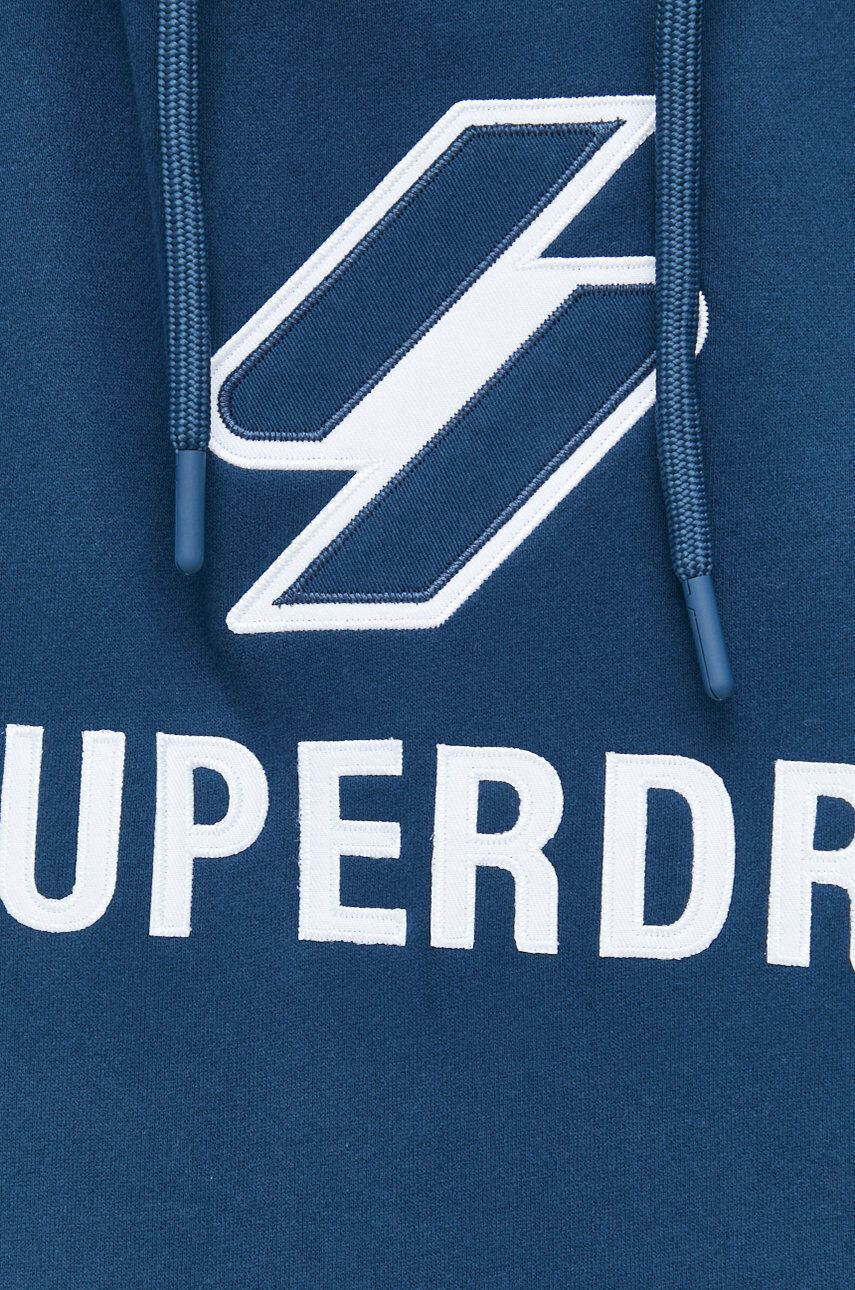 Superdry Bavlněná mikina pánská tmavomodrá barva s kapucí s aplikací - Pepit.cz