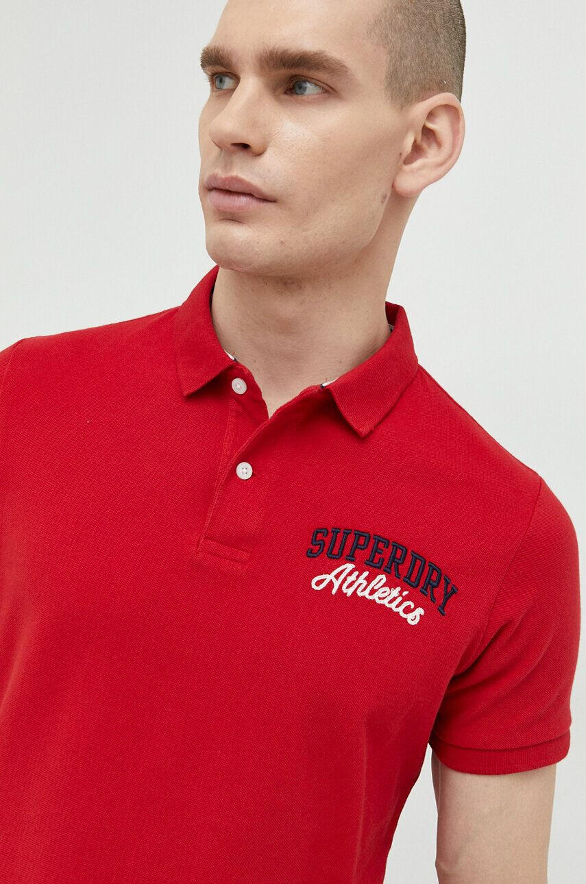 Superdry Bavlněné polo tričko oranžová barva - Pepit.cz