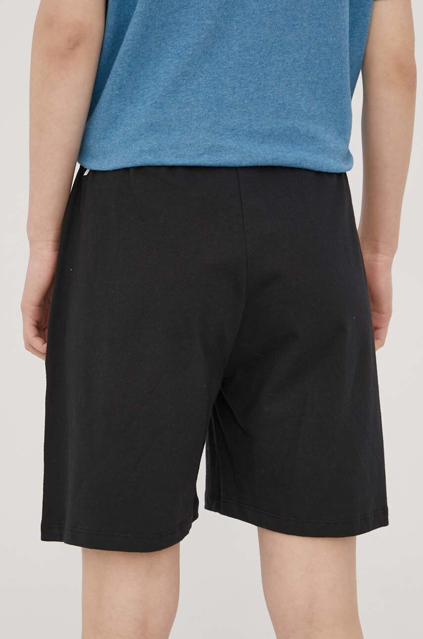 Superdry Bavlněné šortky dámské černá barva s potiskem high waist - Pepit.cz