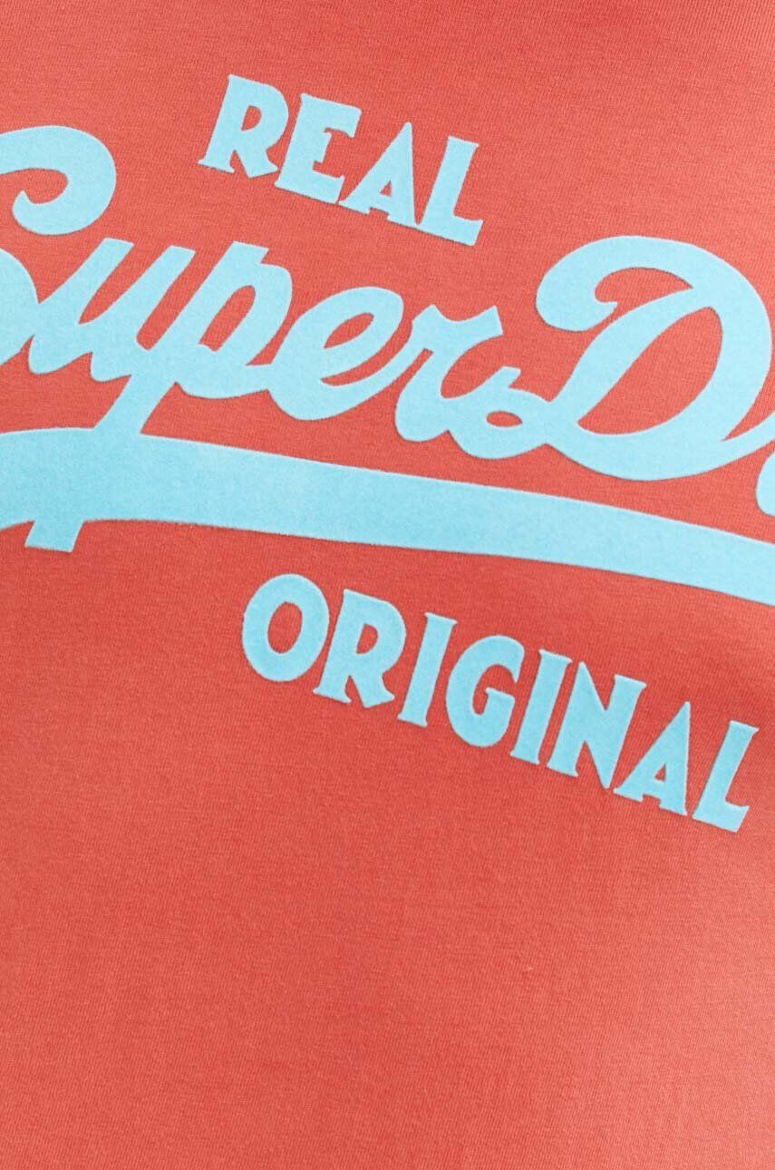 Superdry Bavlněné tričko červená barva s aplikací - Pepit.cz