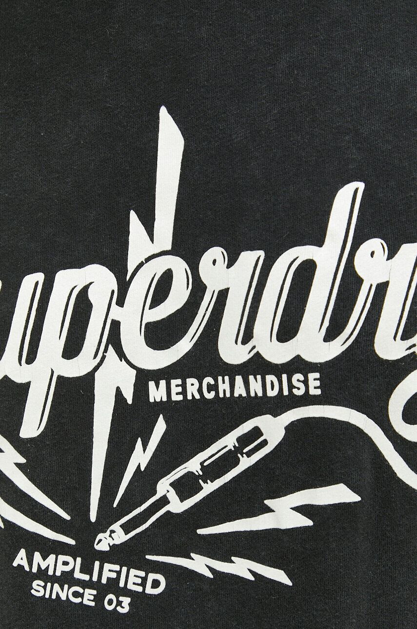 Superdry Bavlněné tričko černá barva s potiskem - Pepit.cz