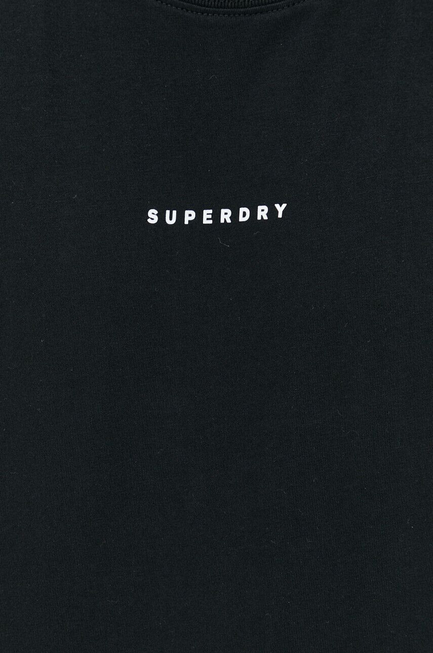 Superdry Bavlněné tričko černá barva s potiskem - Pepit.cz