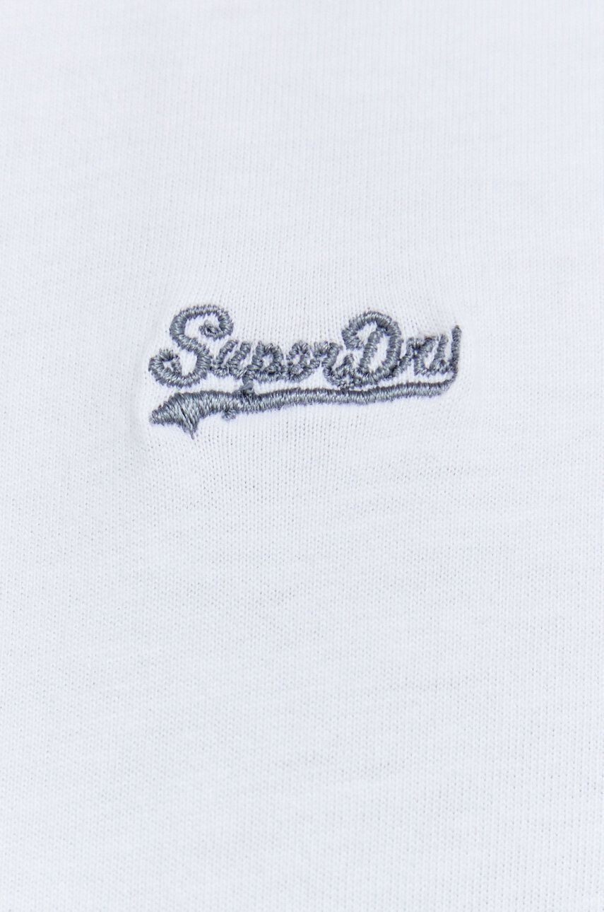 Superdry Bavlněné tričko s dlouhým rukávem bílá barva - Pepit.cz