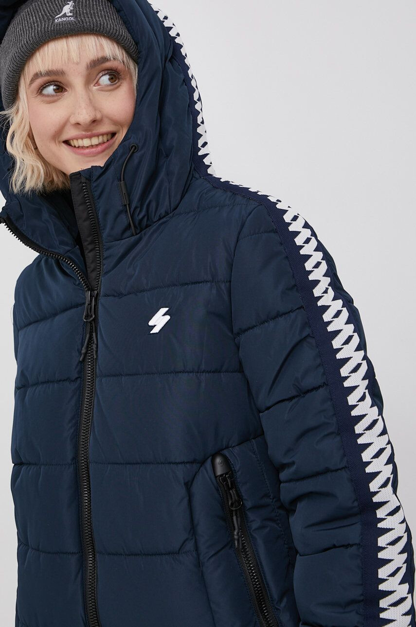 Superdry Bunda dámská tmavomodrá barva zimní - Pepit.cz