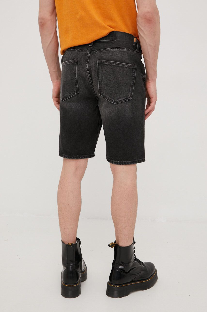 Superdry Džínové šortky dámské černá barva hladké high waist - Pepit.cz