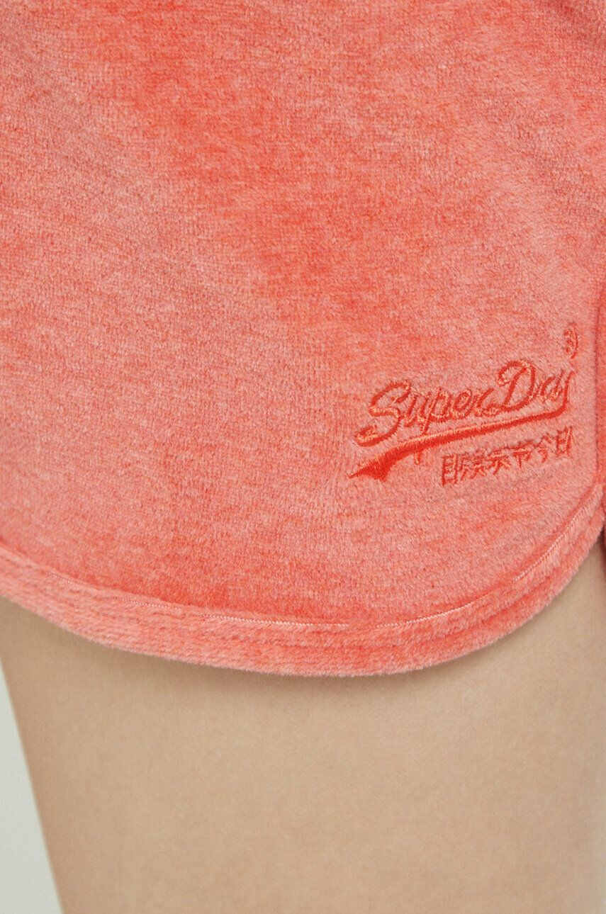 Superdry Kraťasy dámské červená barva hladké high waist - Pepit.cz