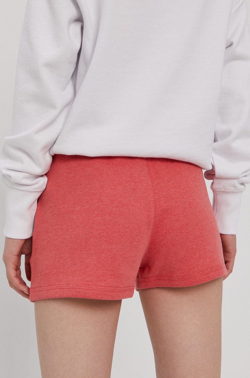 Superdry Kraťasy dámské růžová barva hladké high waist - Pepit.cz