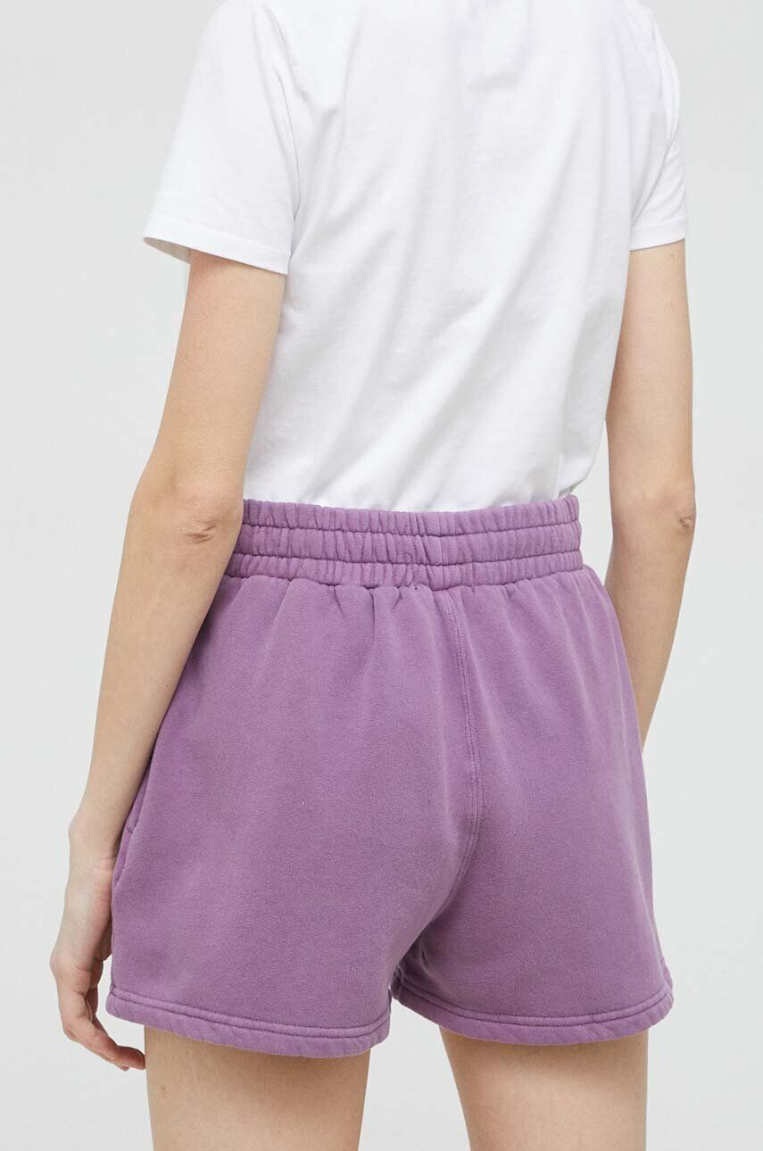 Superdry Kraťasy dámské fialová barva hladké high waist - Pepit.cz