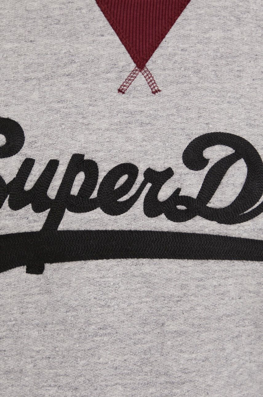 Superdry Mikina pánská šedá barva s aplikací - Pepit.cz