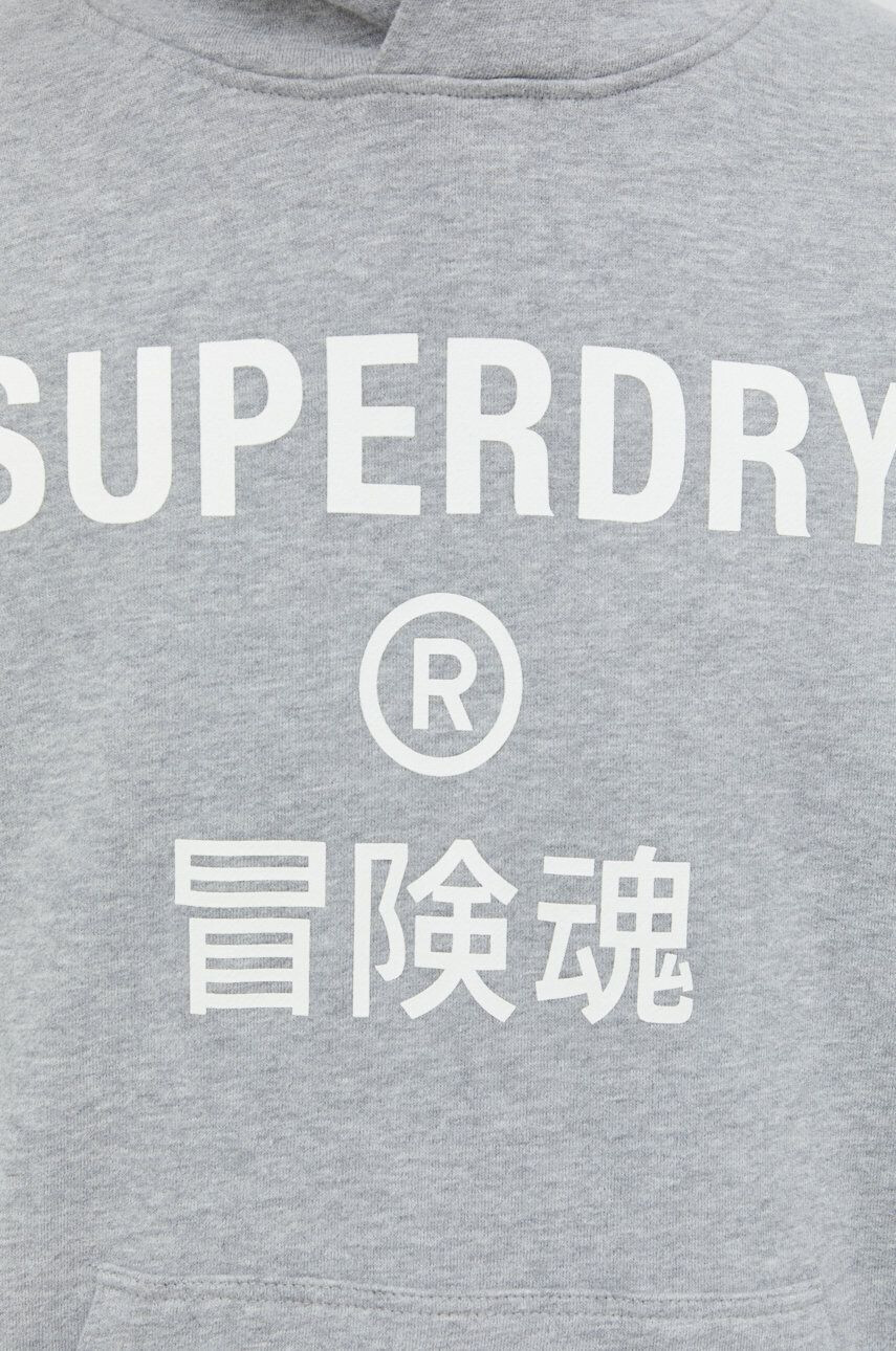 Superdry Mikina pánská šedá barva s potiskem - Pepit.cz