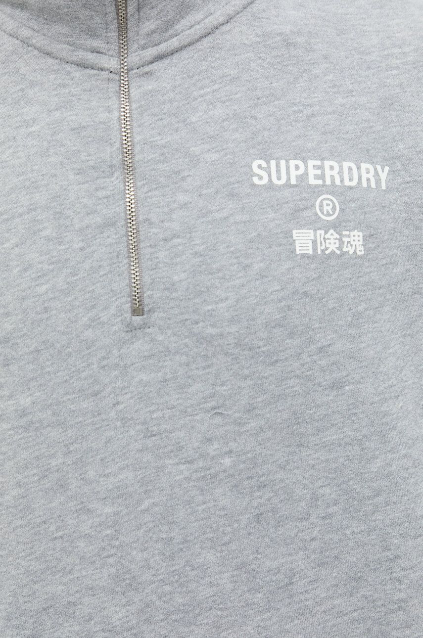 Superdry Mikina pánská šedá barva s potiskem - Pepit.cz