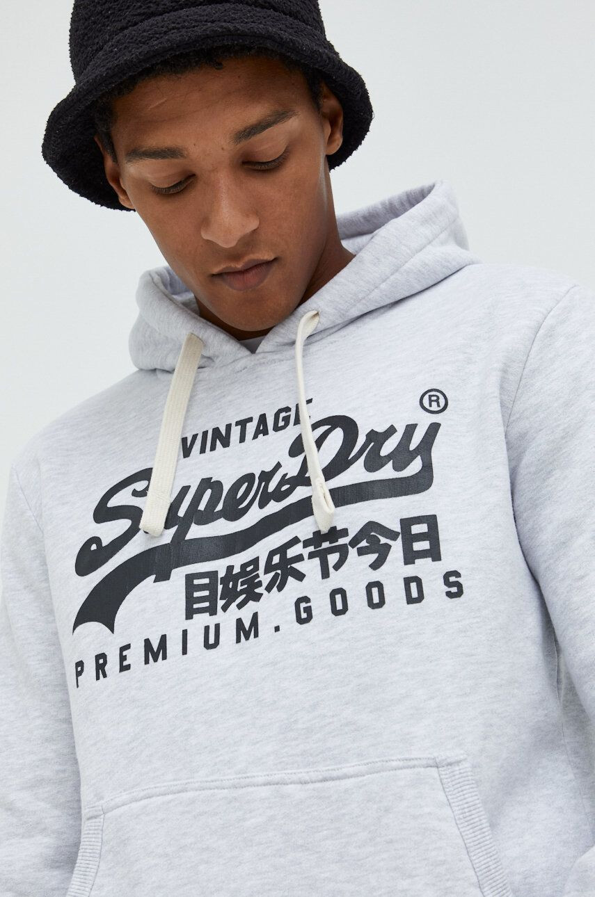 Superdry Mikina pánská šedá barva melanžová - Pepit.cz