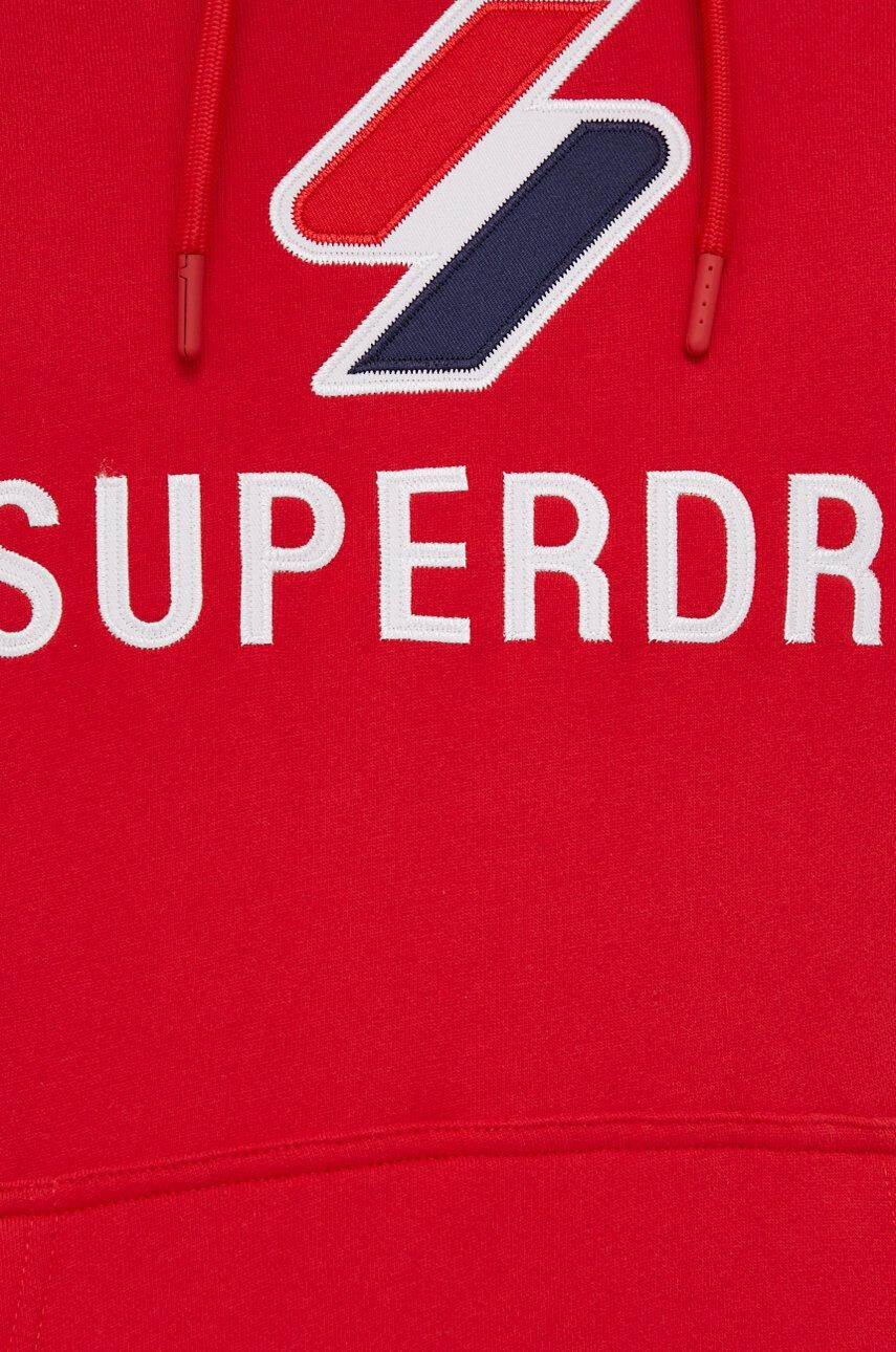 Superdry Mikina pánská červená barva s aplikací - Pepit.cz