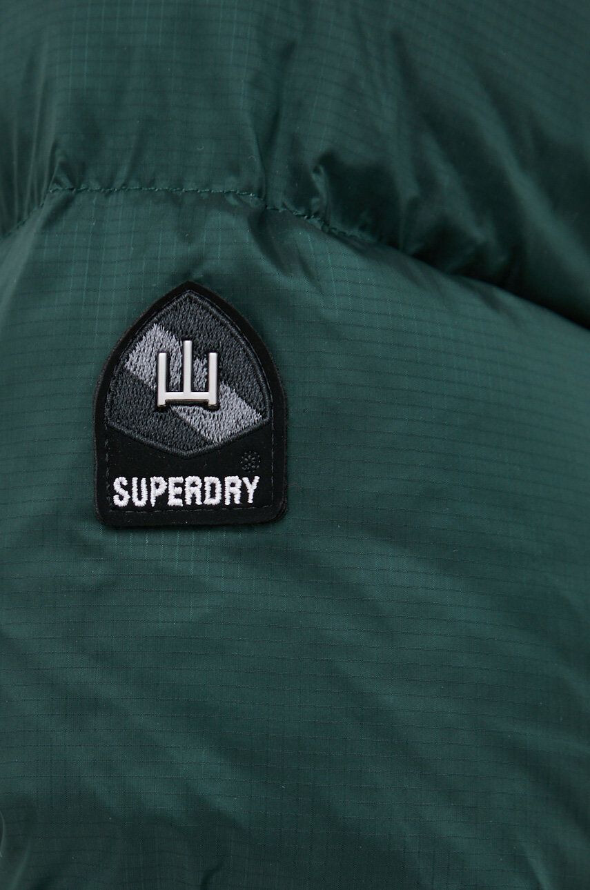 Superdry Péřová bunda zelená barva zimní - Pepit.cz