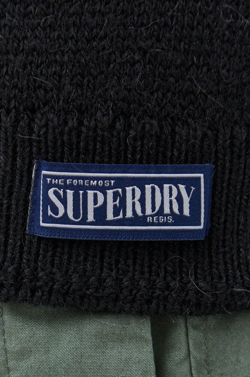 Superdry Svetr z vlněné směsi pánský černá barva - Pepit.cz