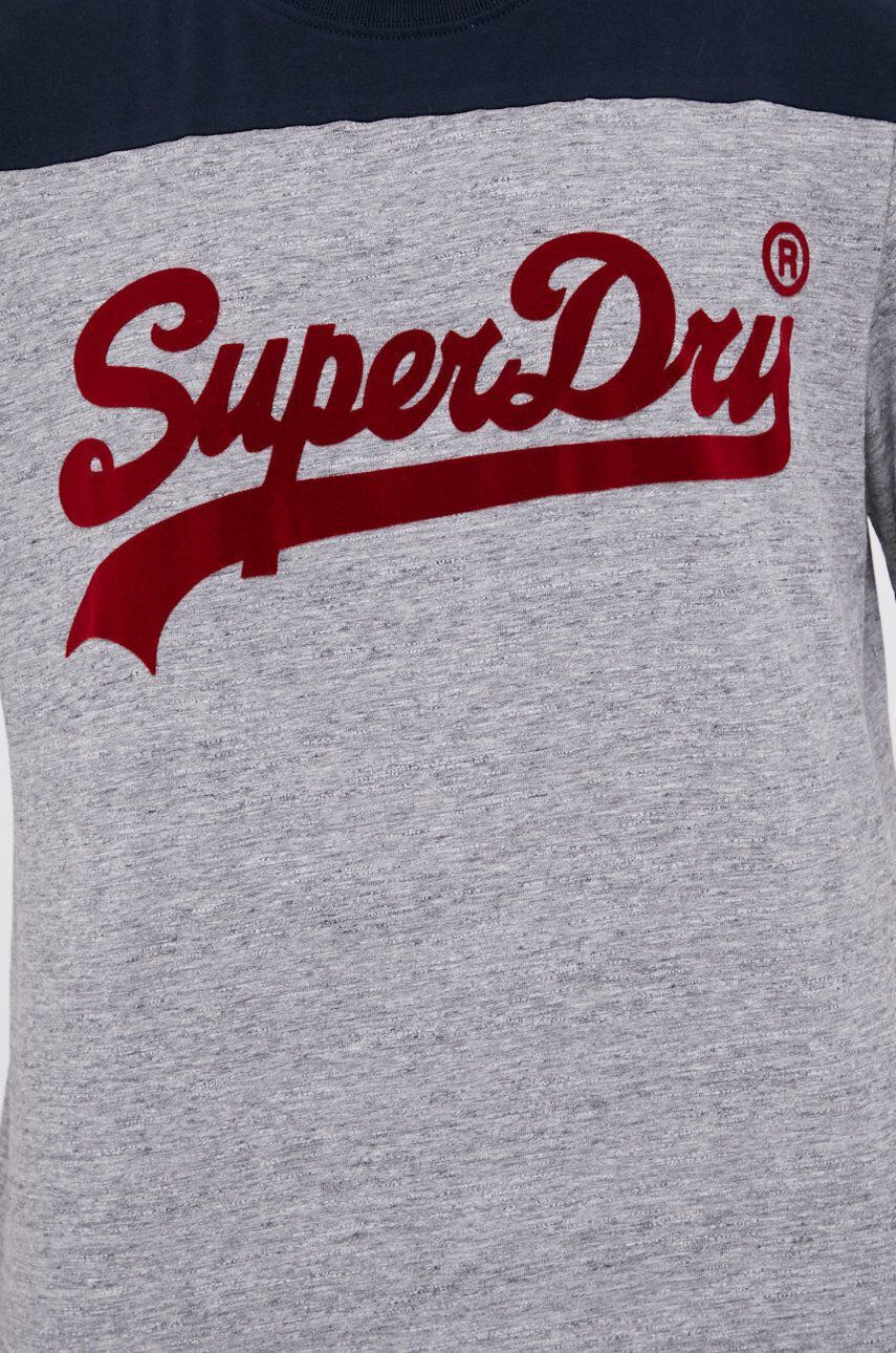 Superdry Tričko pánské šedá barva s potiskem - Pepit.cz